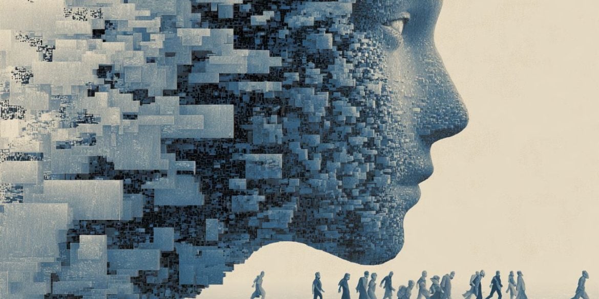 This shows a digitized head and people.