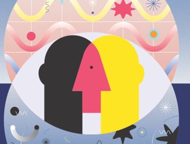 This shows a drawing of two faces looking at each other