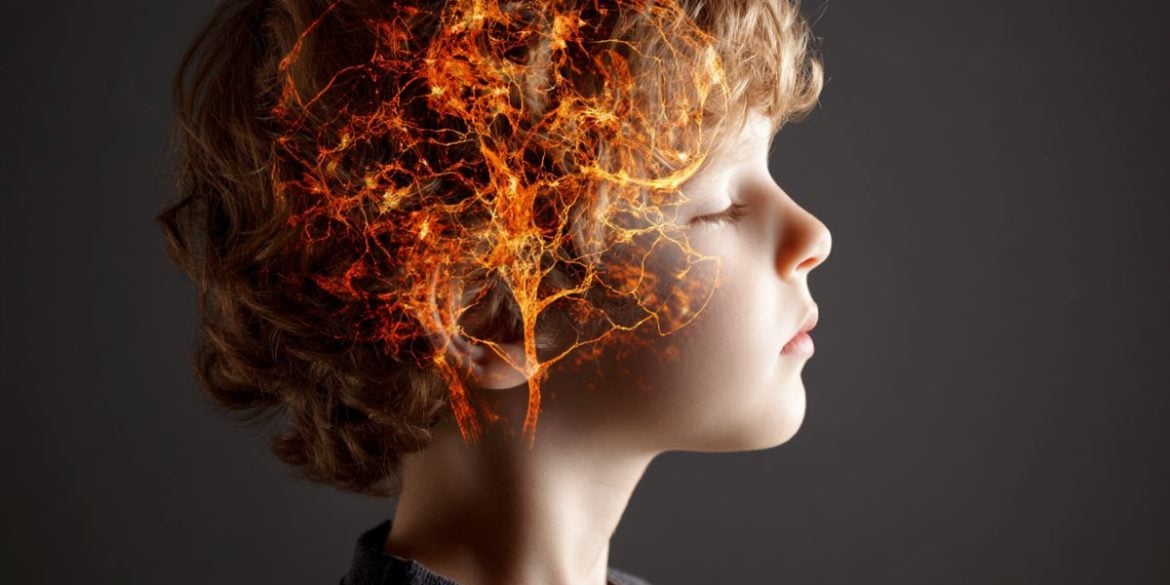 This shows a child's head and a brain.