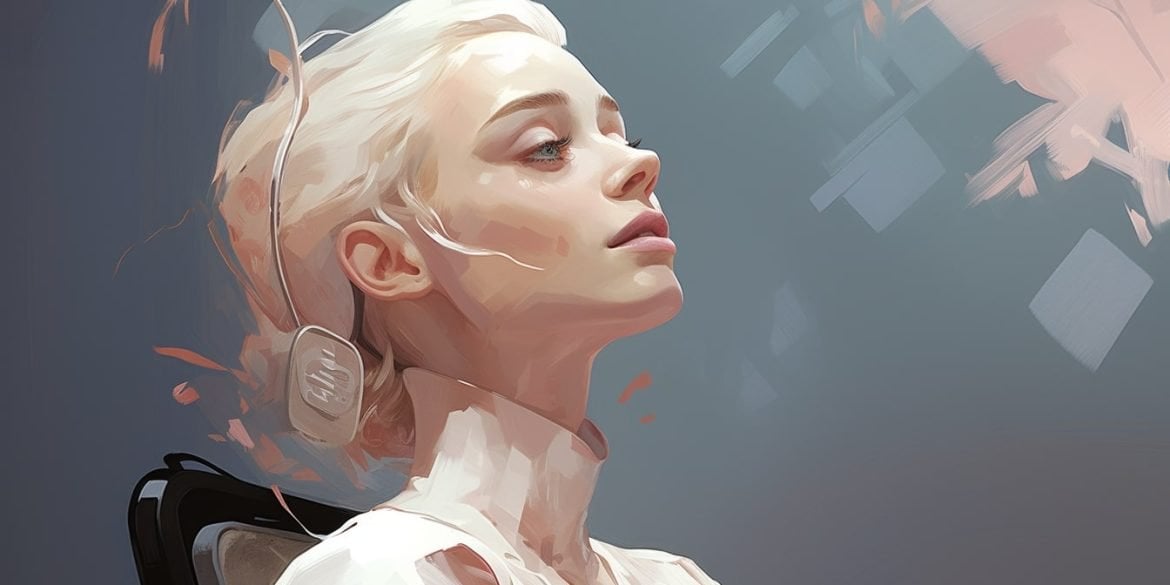 This shows a woman with a BCI.