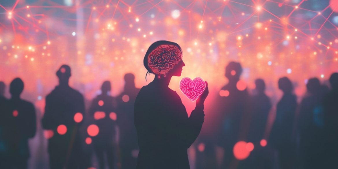 This shows a person in a crowd.