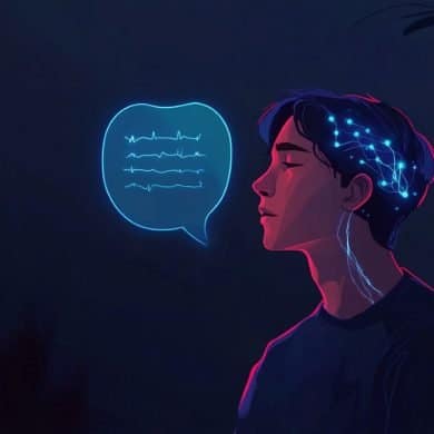 This shows a person, a brain, and speech bubble.