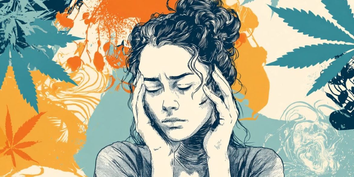 This shows a stressed woman and leaves.