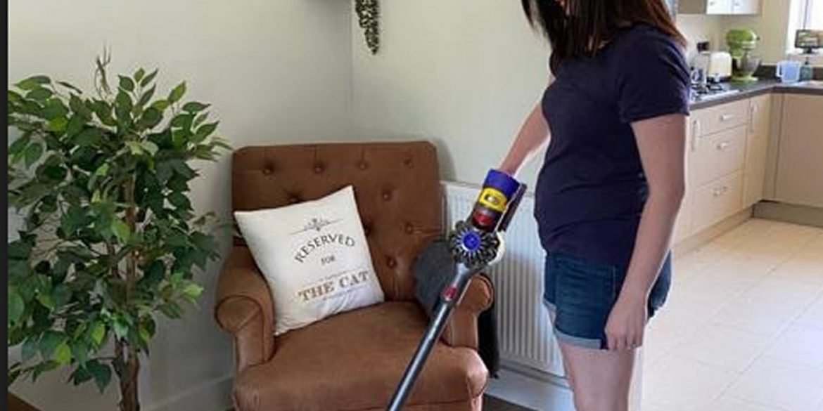 This shows Dr. Bedwell using her dyson