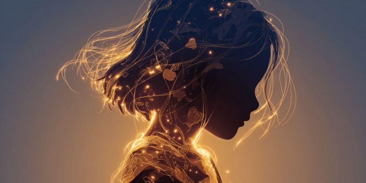 This shows the outline of a sad child.