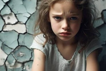 This shows a sad little girl.