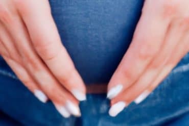 This shows a pregnant woman