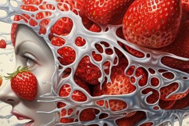 This shows a head and strawberries.
