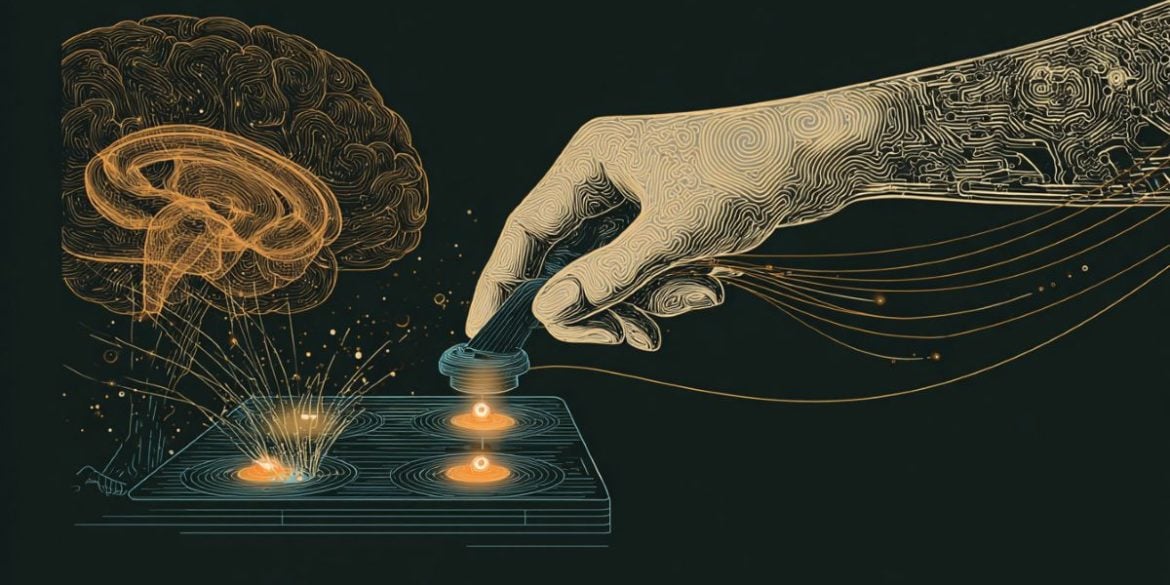 This shows a hand moving and a brain.