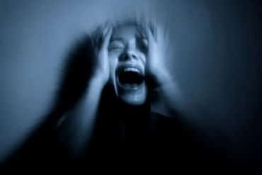 This shows a scared woman.