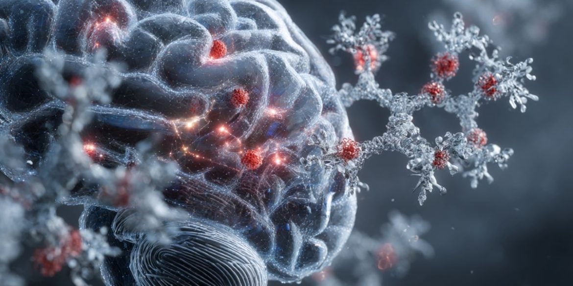 This shows a brain and cancer cells.