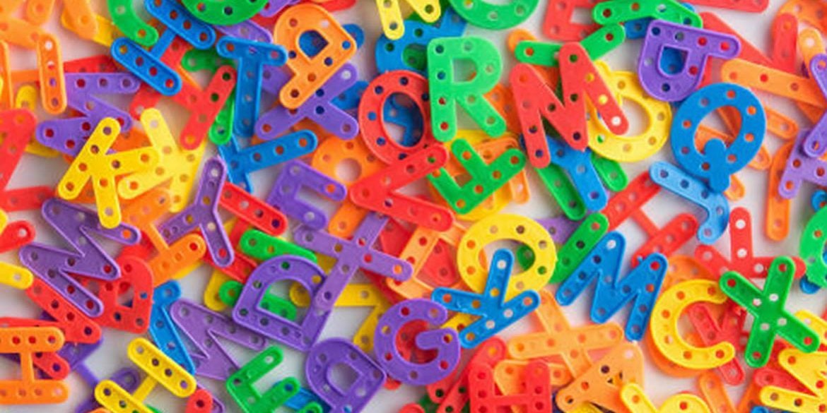 This shows colored letters