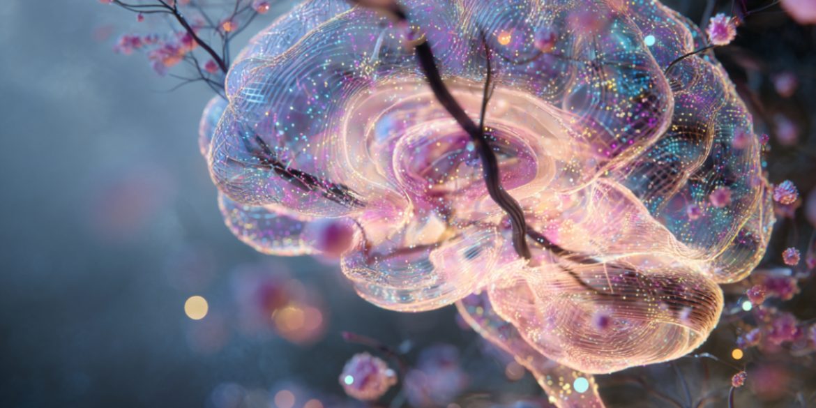 This shows a developing brain and neurons branching out.