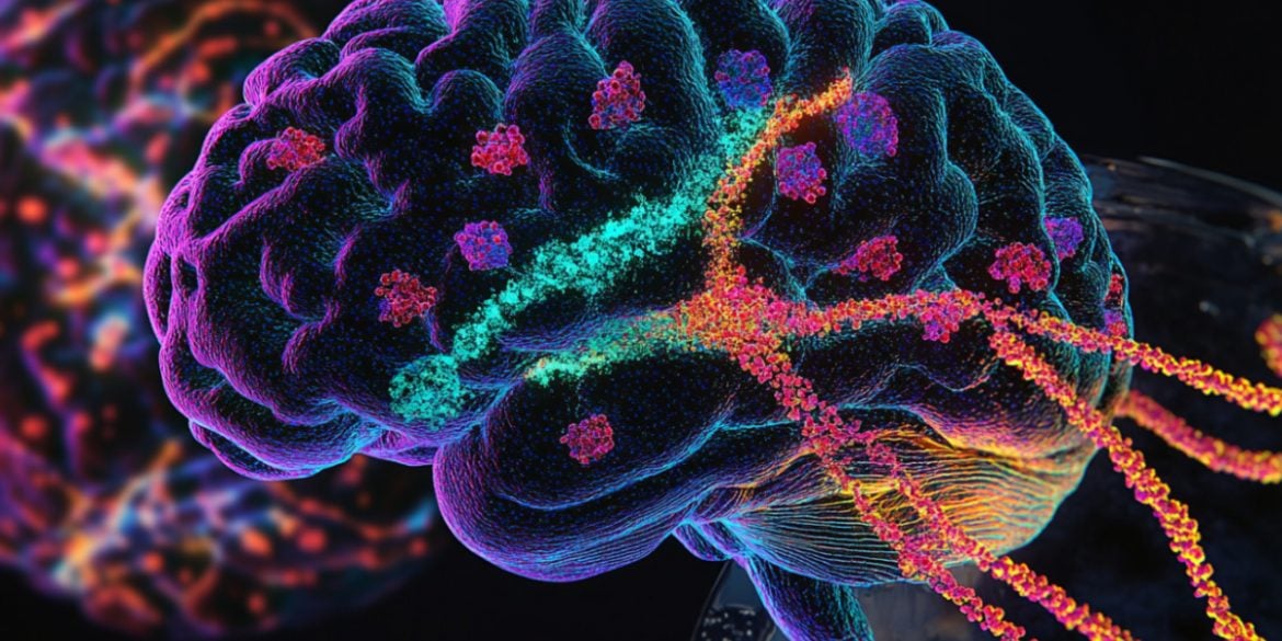 This shows a brain and DNA.