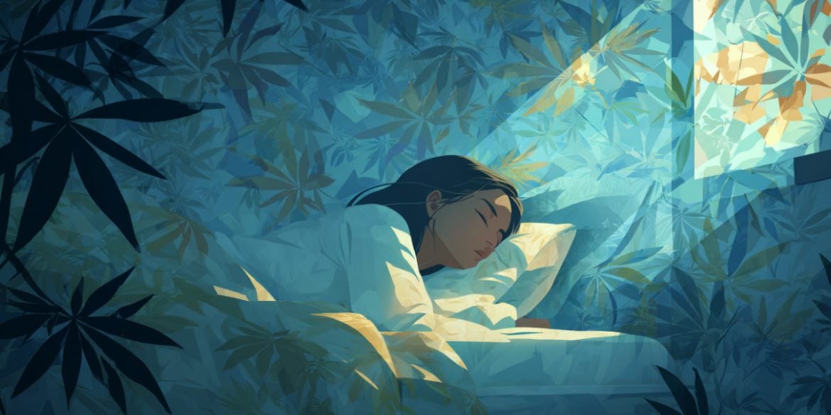 This shows a sleeping woman and leaves.