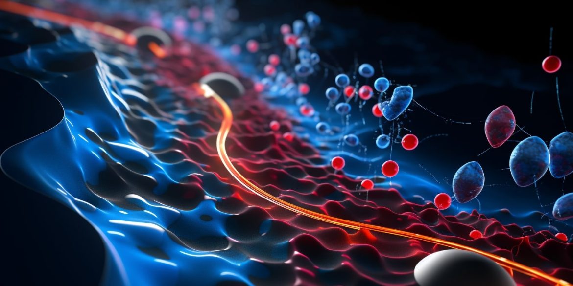 This shows a representation of an ion channel.