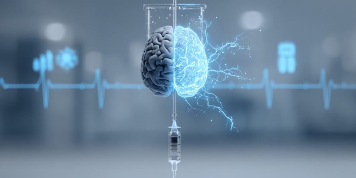 This shows a brain and a syringe.