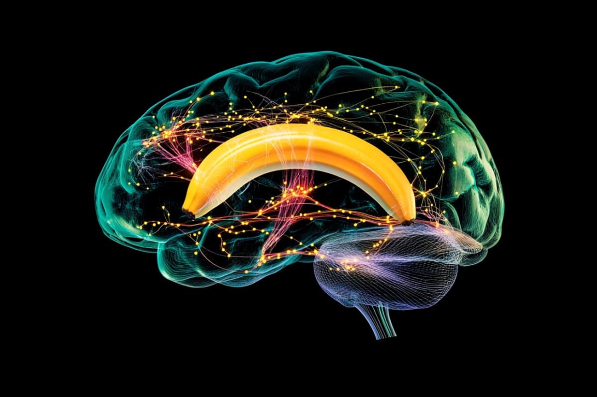 This shows a brain and banana.