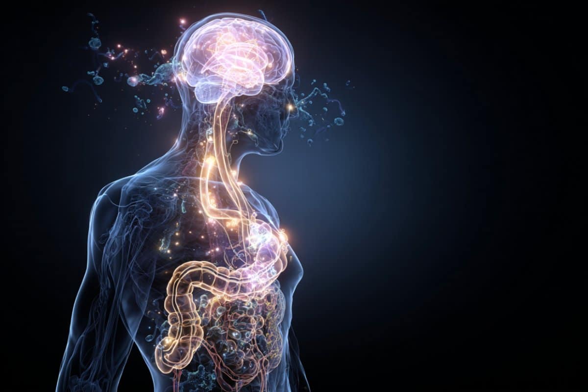 This shows a gut and brain.