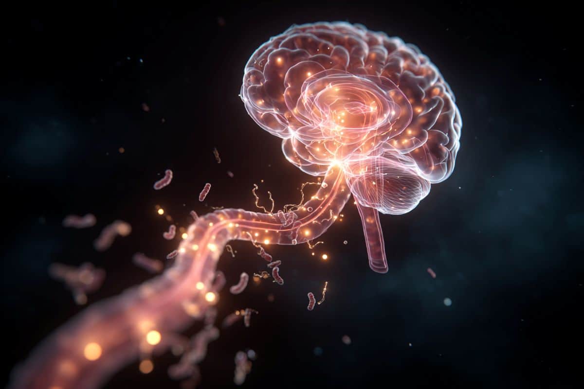 This shows a brain and the gut.