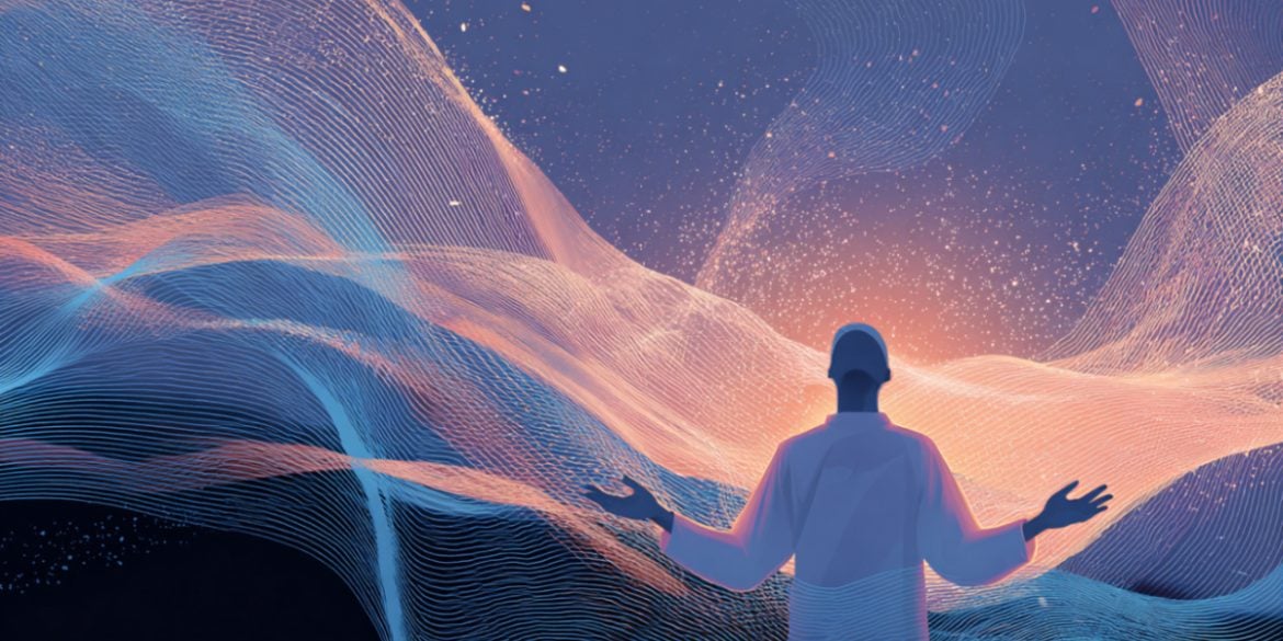 This shows a person surrounded by sound waves.