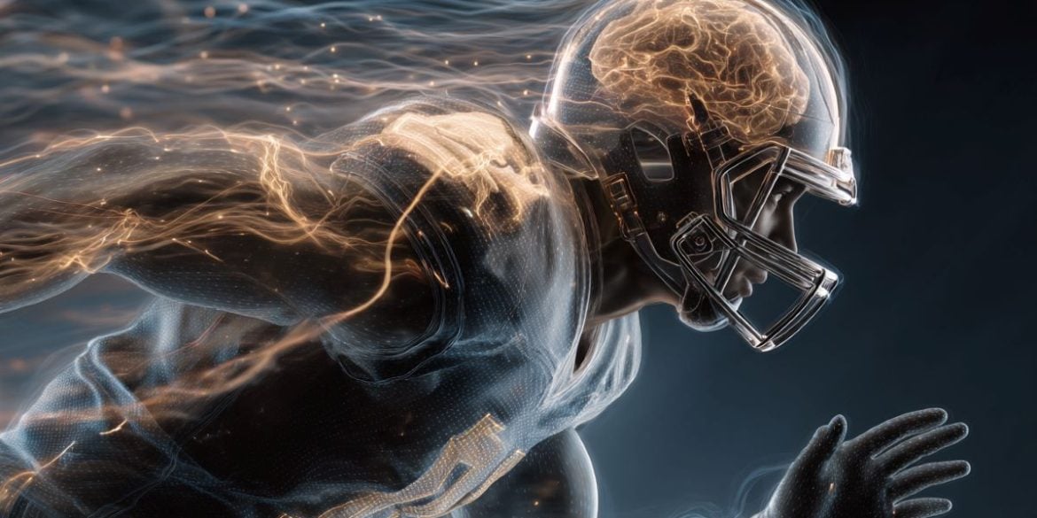 This shows a football player and a brain.