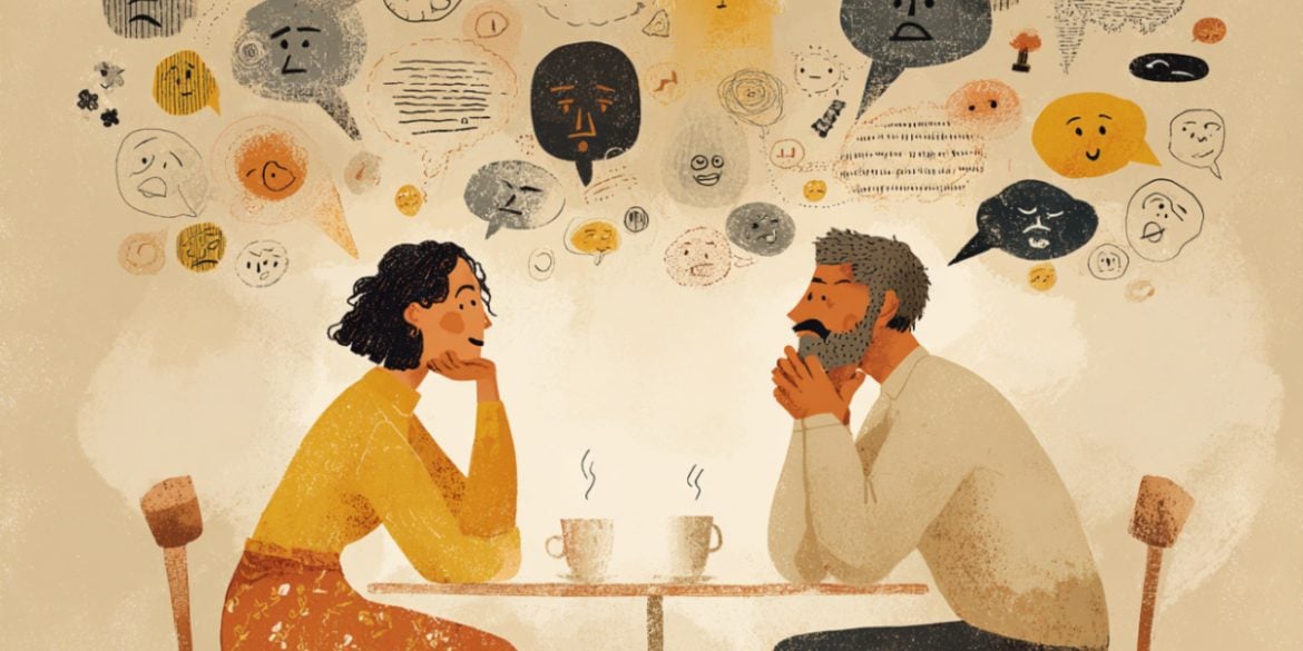 This shows two people and chat bubbles.