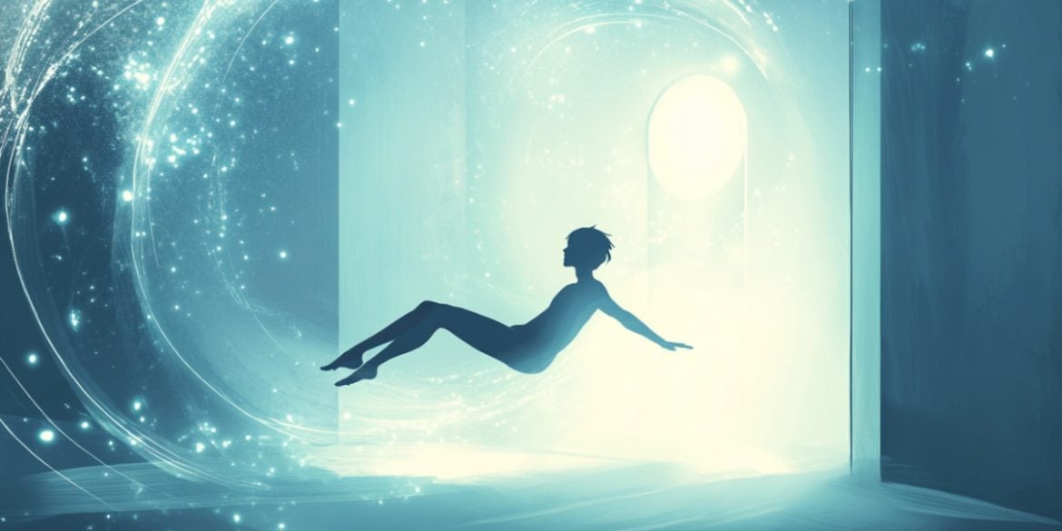 This shows a person floating.