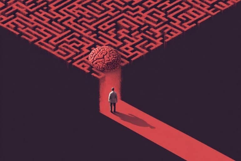 This shows a brain in a maze.
