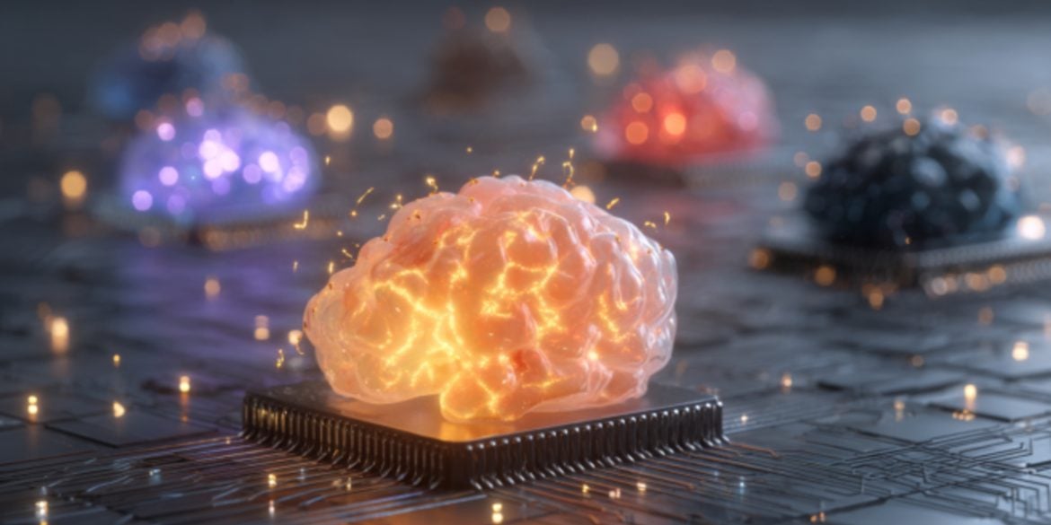 This shows brains on microchips.