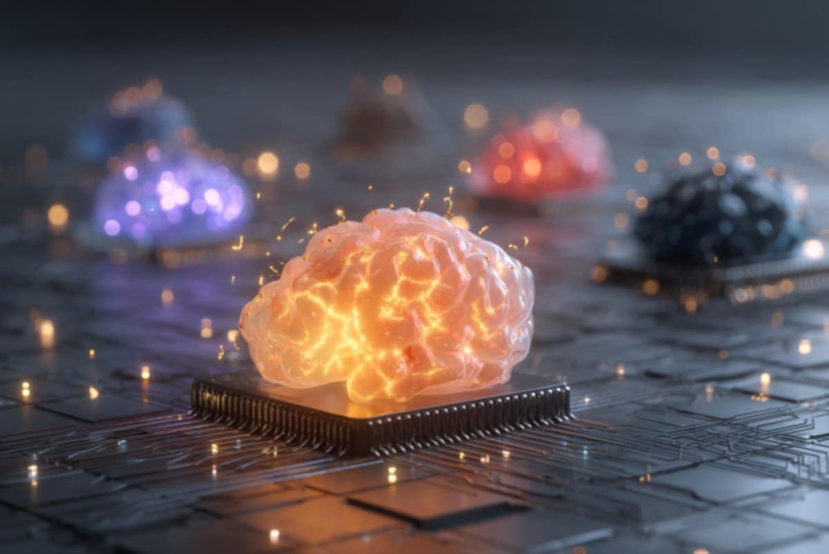 This shows brains on microchips.