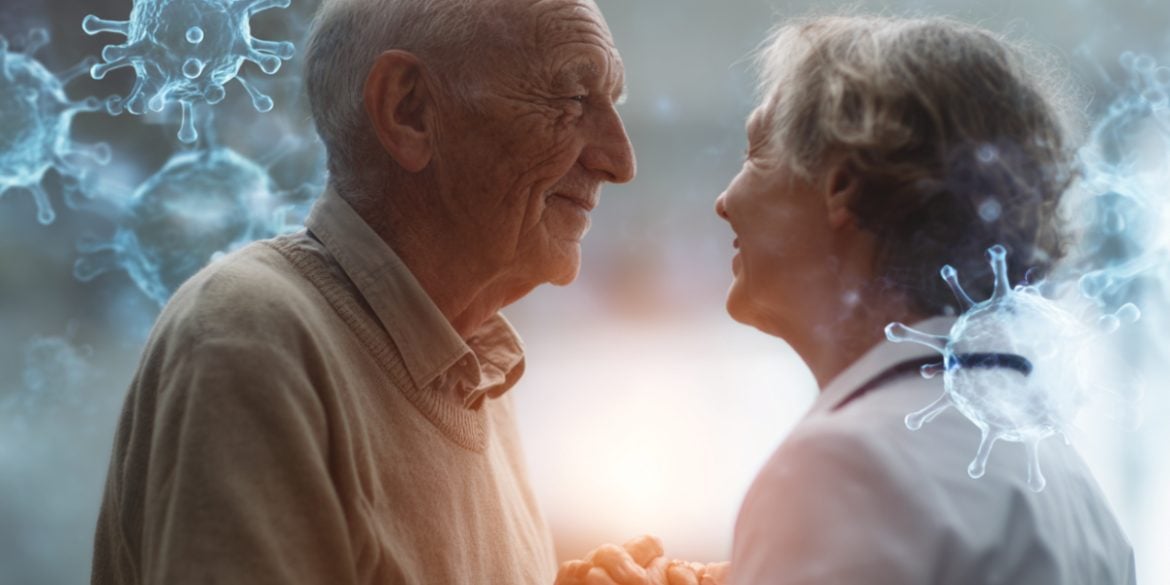 This shows an elderly couple.