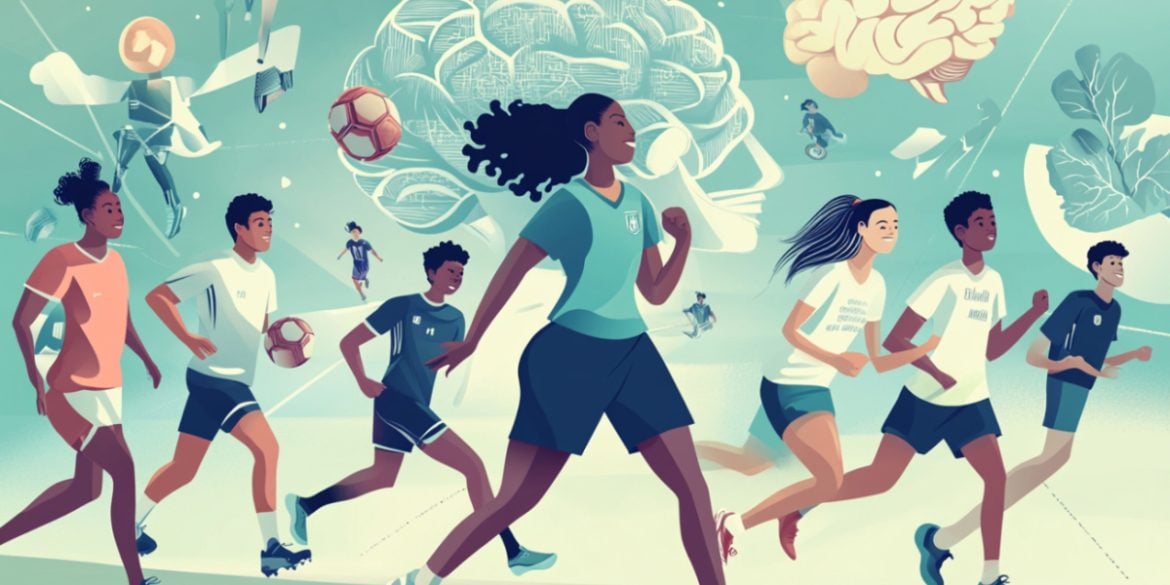This shows people running and a brain.