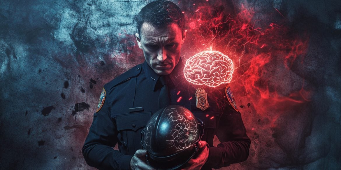This shows a police officer and a brain.