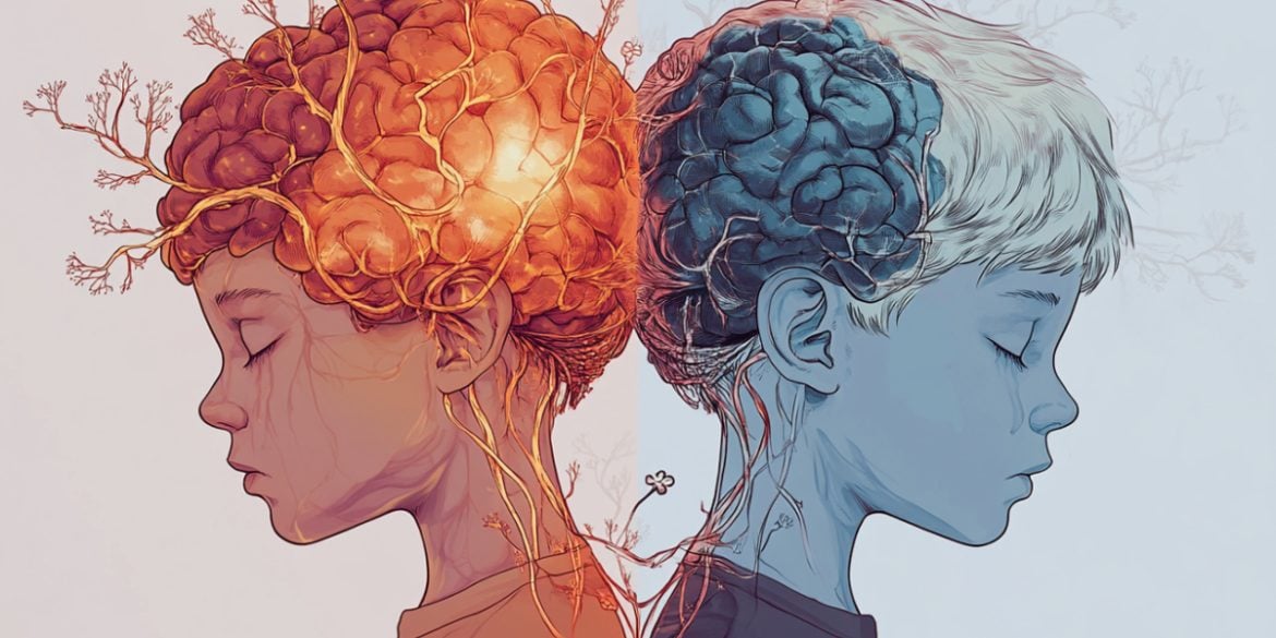 This shows two kids and brains.