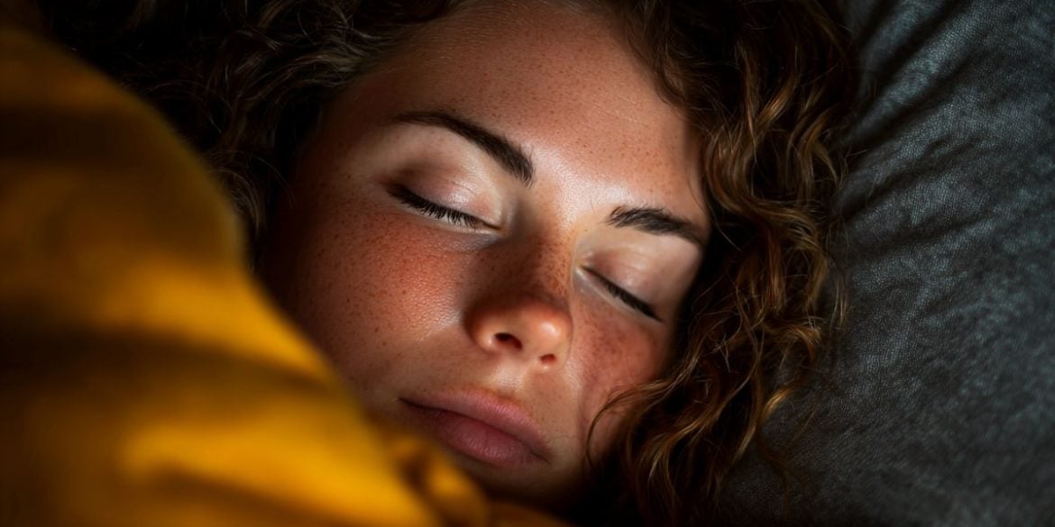 This shows a woman sleeping.