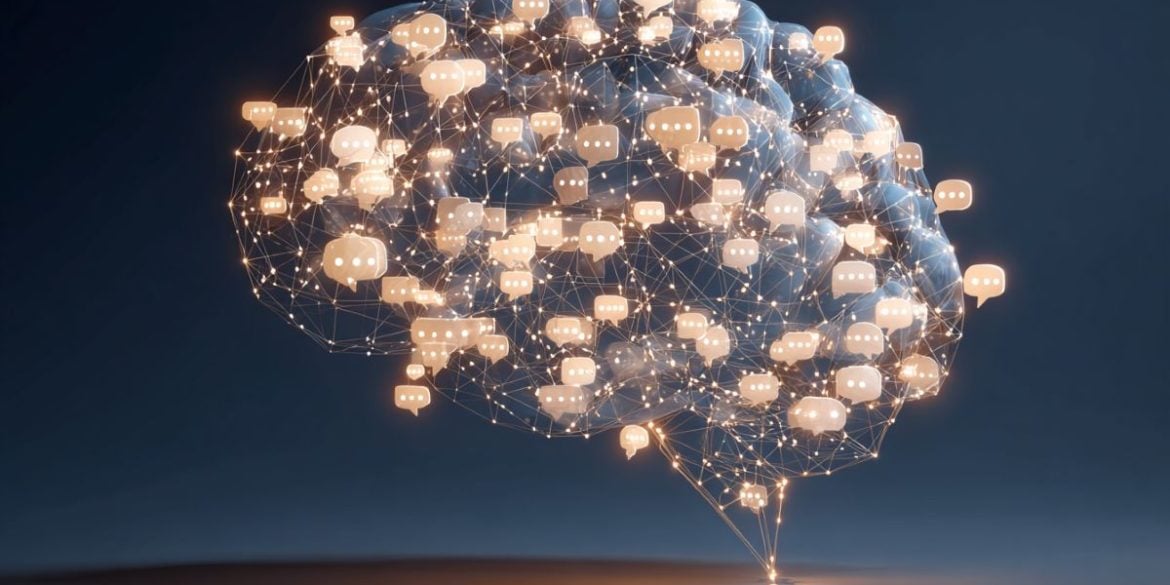 This shows a brain and chat bubbles.