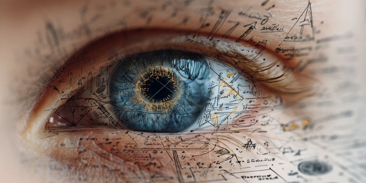 This shows an eye and math equations.