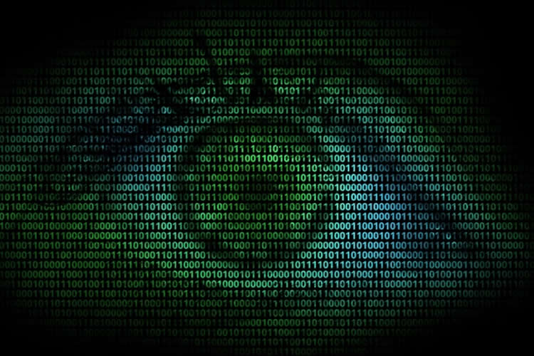 Image shows an eye and binary code.