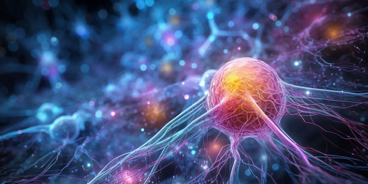 This shows a neuron.