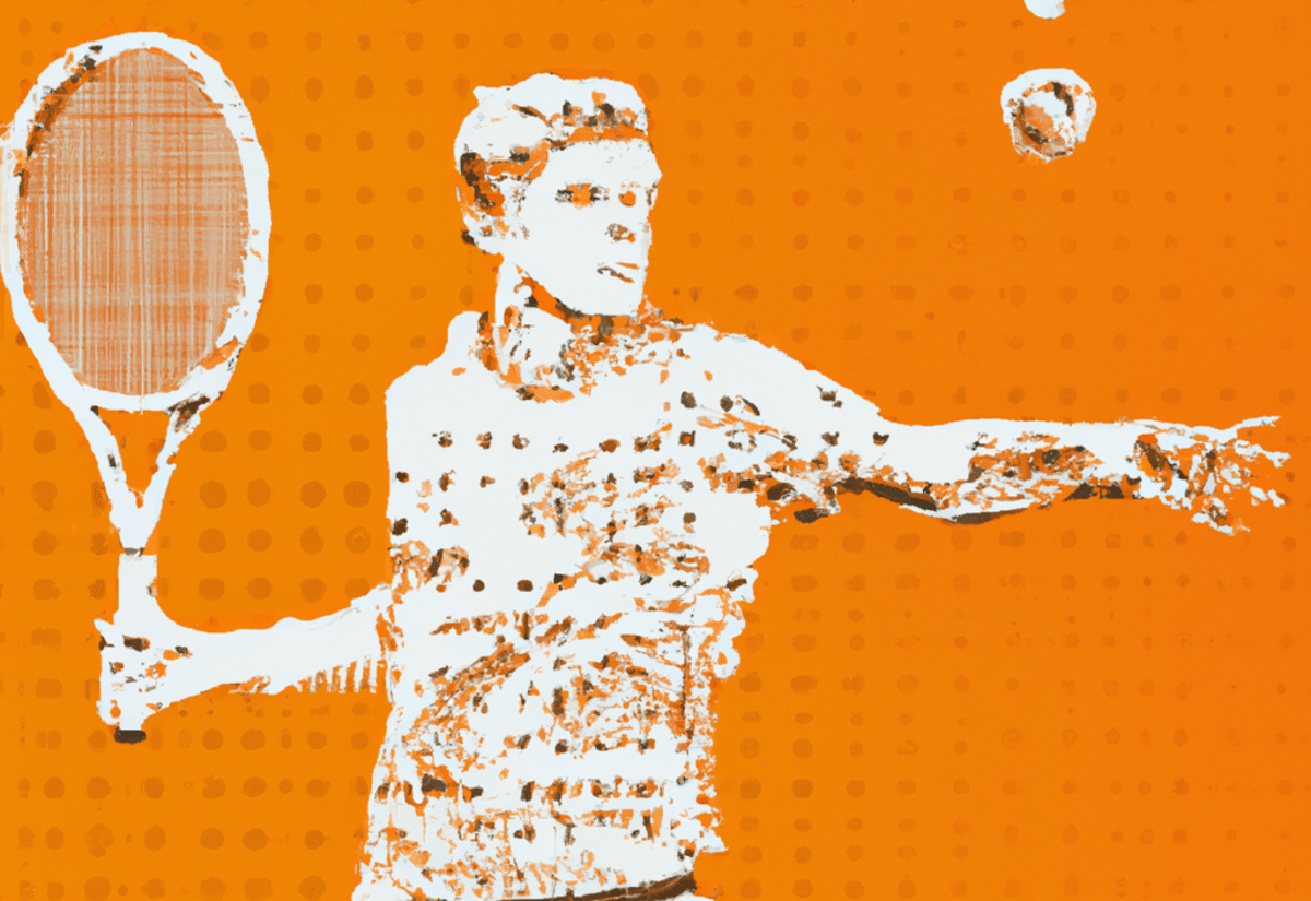 This shows a person playing tennis